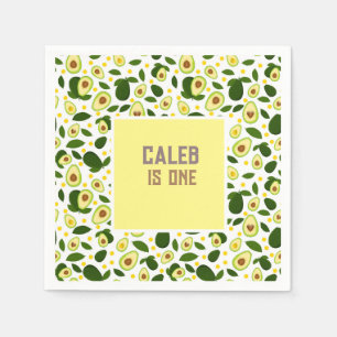Fiesta Avocado Holy Guacamole 1st Birthday Party Napkins