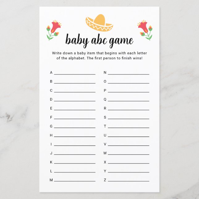 Fiesta Baby ABC Game (Front)