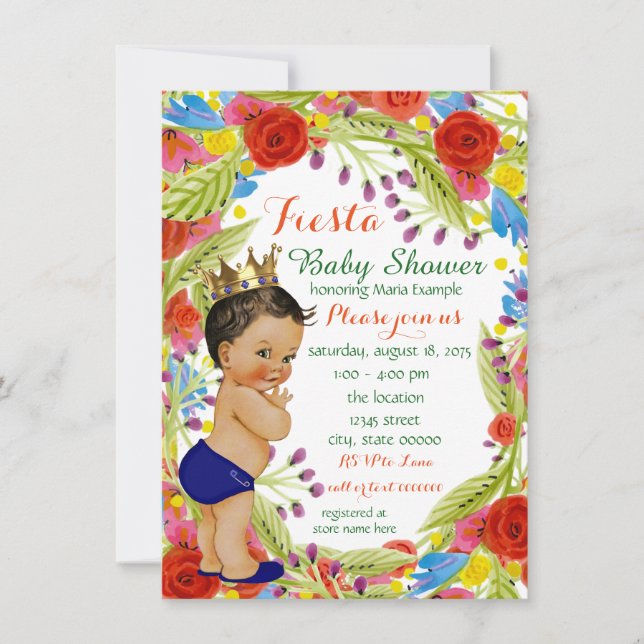 Fiesta Baby Boy Shower Invitation (Front)