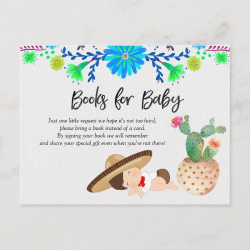 Fiesta Baby Muchacho Baby Shower Books for Baby Invitation Postcard