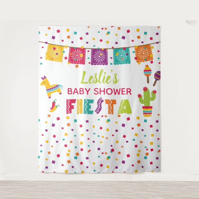 Fiesta Baby Shower Backdrop -Piñata WH (Front)