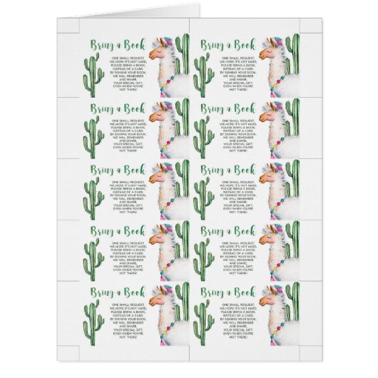 Fiesta Baby Shower Bring a Book Cards (Front)