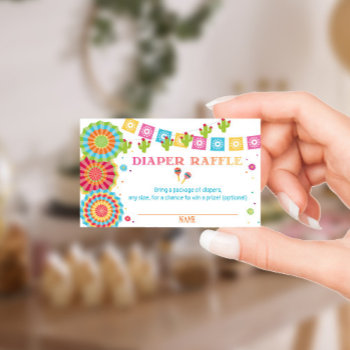 Fiesta Baby Shower Diaper Raffle Card by YourMainEvent at Zazzle