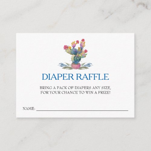 Fiesta Baby Shower Diaper Raffle Ticket Enclosure Card