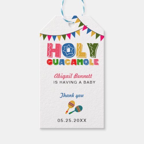 Fiesta Baby Shower holy guacamole thank you cute Gift Tags