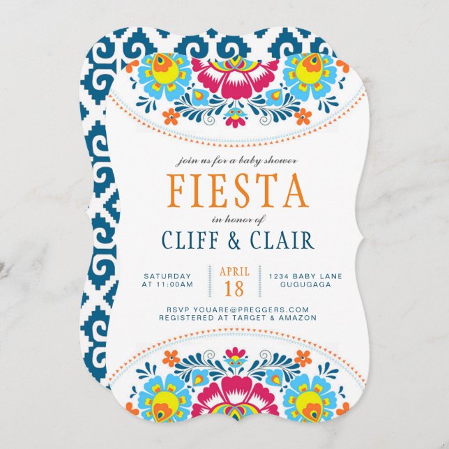 Fiesta Baby Shower Invitation (Front/Back)