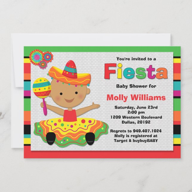 Fiesta Baby Shower Invitation (Front)