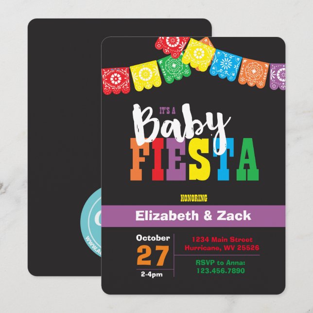 Fiesta Baby Shower Invitation (Front/Back)