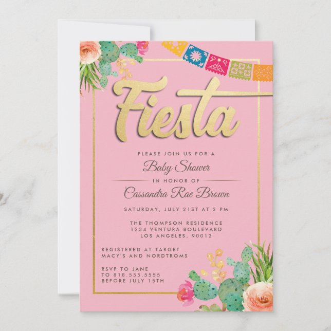Fiesta Baby Shower Invitation (Front)