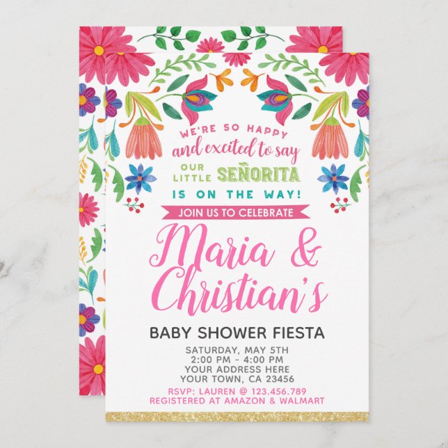 Fiesta Baby Shower Invitation (Front/Back)