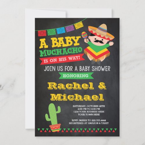 Fiesta Baby Shower Invitation Baby Muchacho Invitation