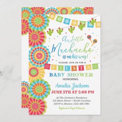 Fiesta Baby Shower Invitation Boy Fiesta Shower