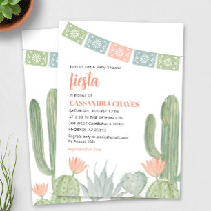 Fiesta Baby Shower Invitation, Cactus Baby Shower Invitation