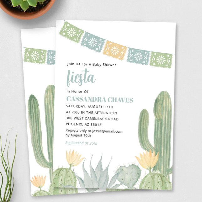 Fiesta Baby Shower Invitation, Cactus Baby Shower Invitation (Fiesta Baby Shower Invition)