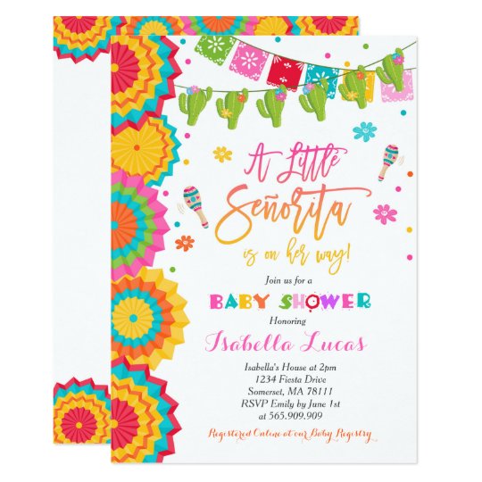 Fiesta Baby Shower Invitation Girl Fiesta Shower