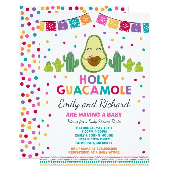 fiesta baby shower invitation holy guacamole party  zazzle