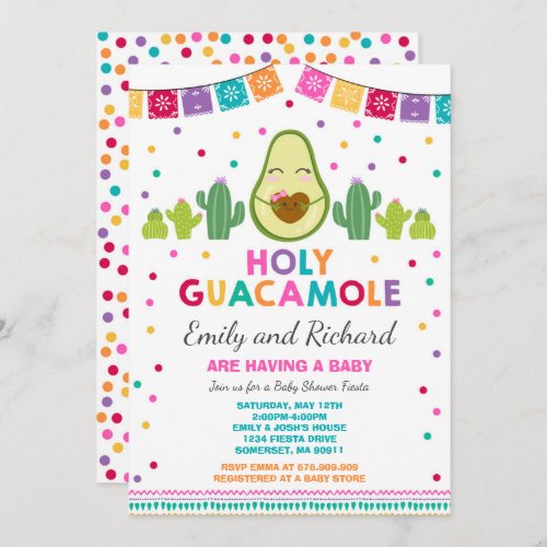 Fiesta Baby Shower Invitation Holy Guacamole Party