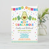 Fiesta Baby Shower Invitation Holy Guacamole Party (Standing Front)