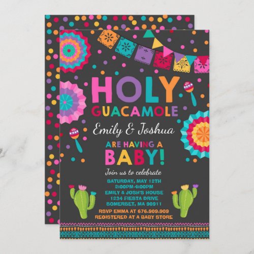 Fiesta Baby Shower Invitation Holy Guacamole Party