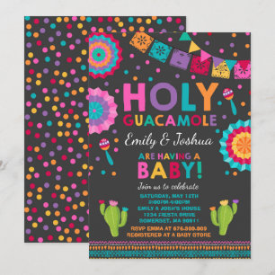 Fiesta Baby Shower Invitation Holy Guacamole Party