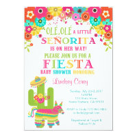 Fiesta Baby Shower Invitation~ Piñata and Flowers Card