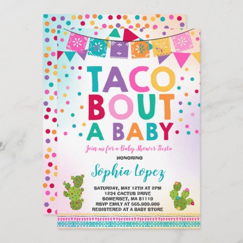 Fiesta Baby Shower Invitation Taco Bout A Baby