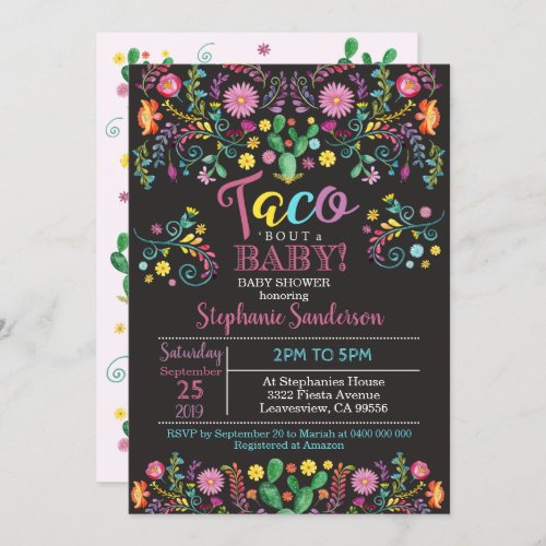 Fiesta Baby Shower Invitation Taco bout a Baby