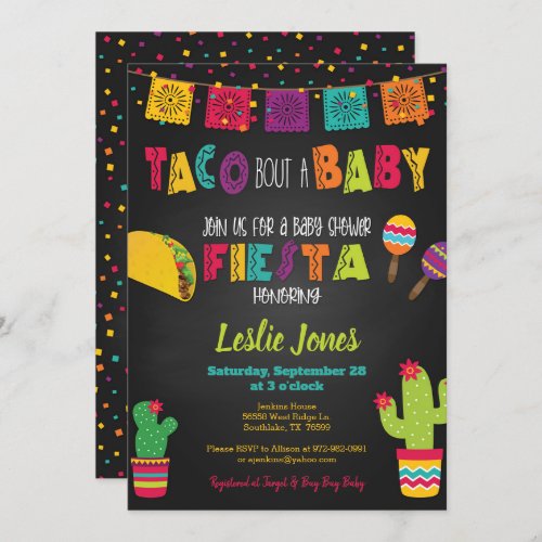 Fiesta Baby Shower Invitation _ Taco Bout a Baby