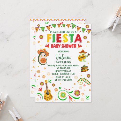  fiesta baby shower mexican folk invitation