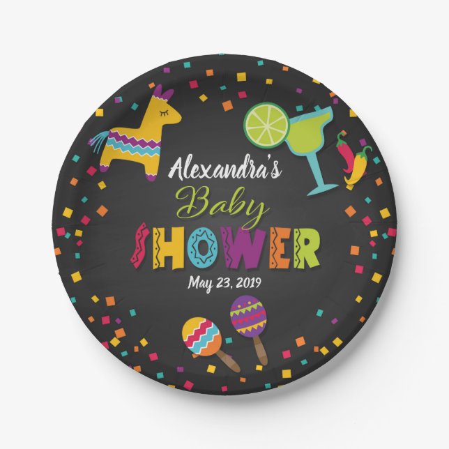Fiesta Baby Shower Paper Plate (Front)