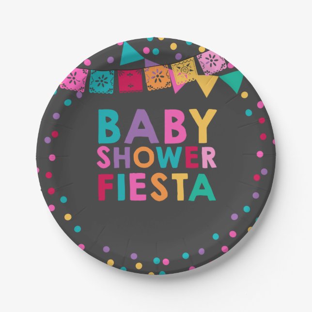 Fiesta Baby Shower Paper Plate Mexican Baby Shower (Front)