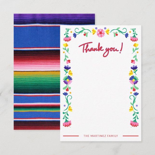 Fiesta Baby Shower Thank You Card (Front/Back)