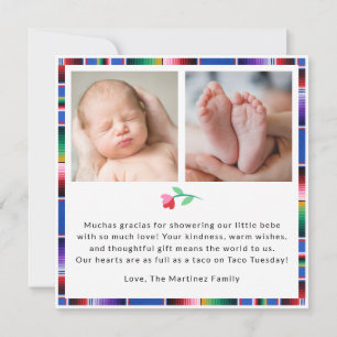Fiesta Baby Shower Thank You Card – Colorful Sombr