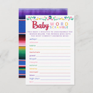 Fiesta Baby Word Scramble Game Colorful Card