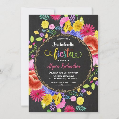 Fiesta Bachelorette Party Mexican theme floral Invitation