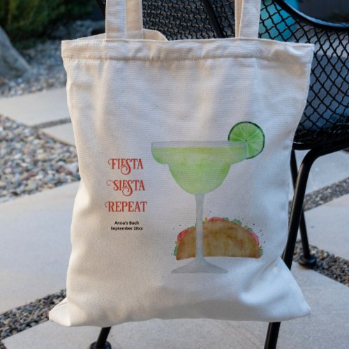 Fiesta Bachelorette Party Taco  Margarita Tequila Tote Bag