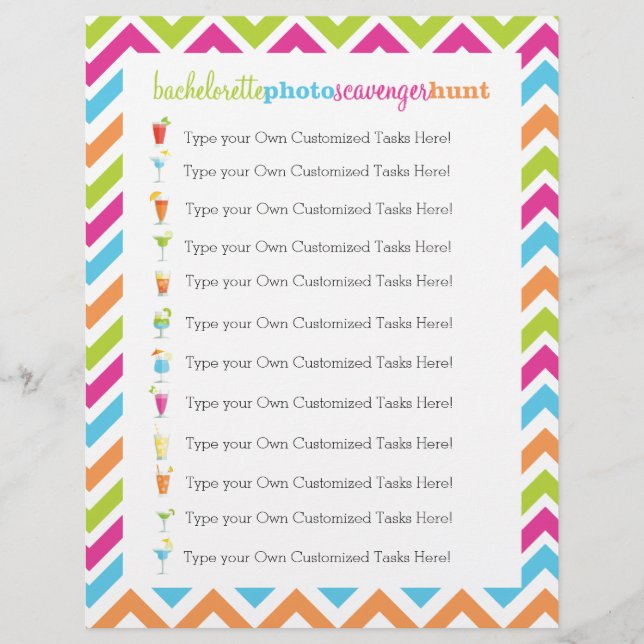 Fiesta Bachelorette Photo Scavenger Hunt Game (Front)