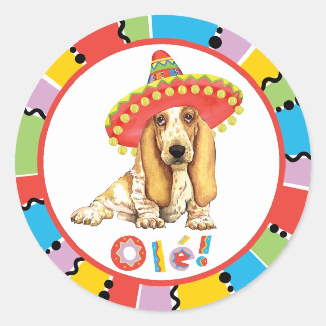 Fiesta Basset Classic Round Sticker (Front)