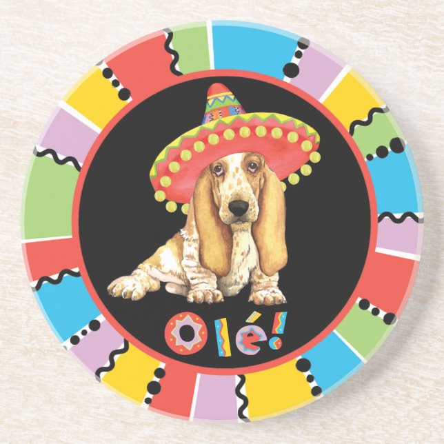 Fiesta Basset Drink Coaster (Front)