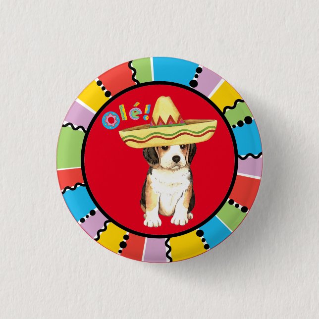 Fiesta Beagle Pinback Button (Front)