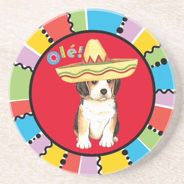 Fiesta Beagle Sandstone Coaster (Front)