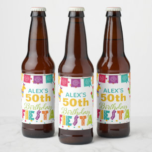 Fiesta Beer Label White - Customize Name/Year