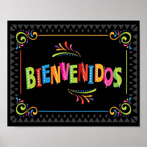 Fiesta BIENVENIDOS Party Sign Print