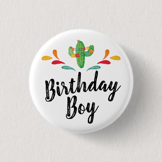 Fiesta Birthday Boy Button (Front)