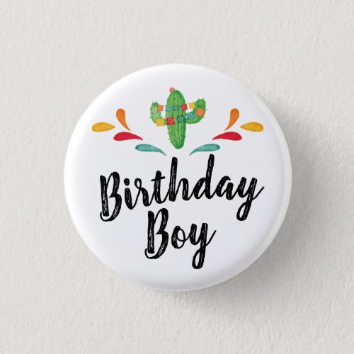 Fiesta Birthday Boy Button
