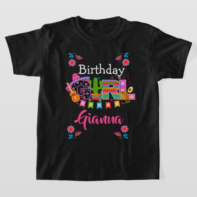 Fiesta Birthday Girl  | Mexico Party | custom age T-Shirt