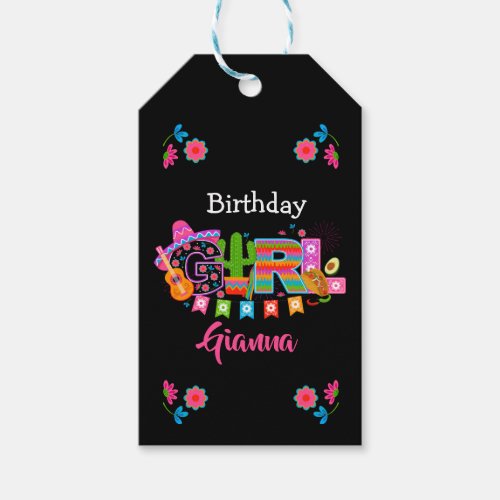 Fiesta Birthday Girl  Mexico Party Gift Tags