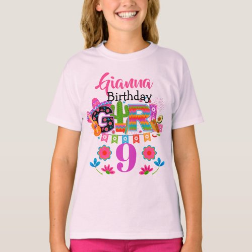 Fiesta Birthday Girl   Mexico Party T_Shirt