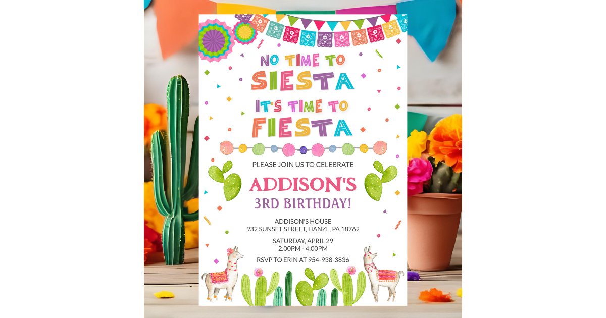 Feista Invitation Fiesta Birthday Invitation | Zazzle