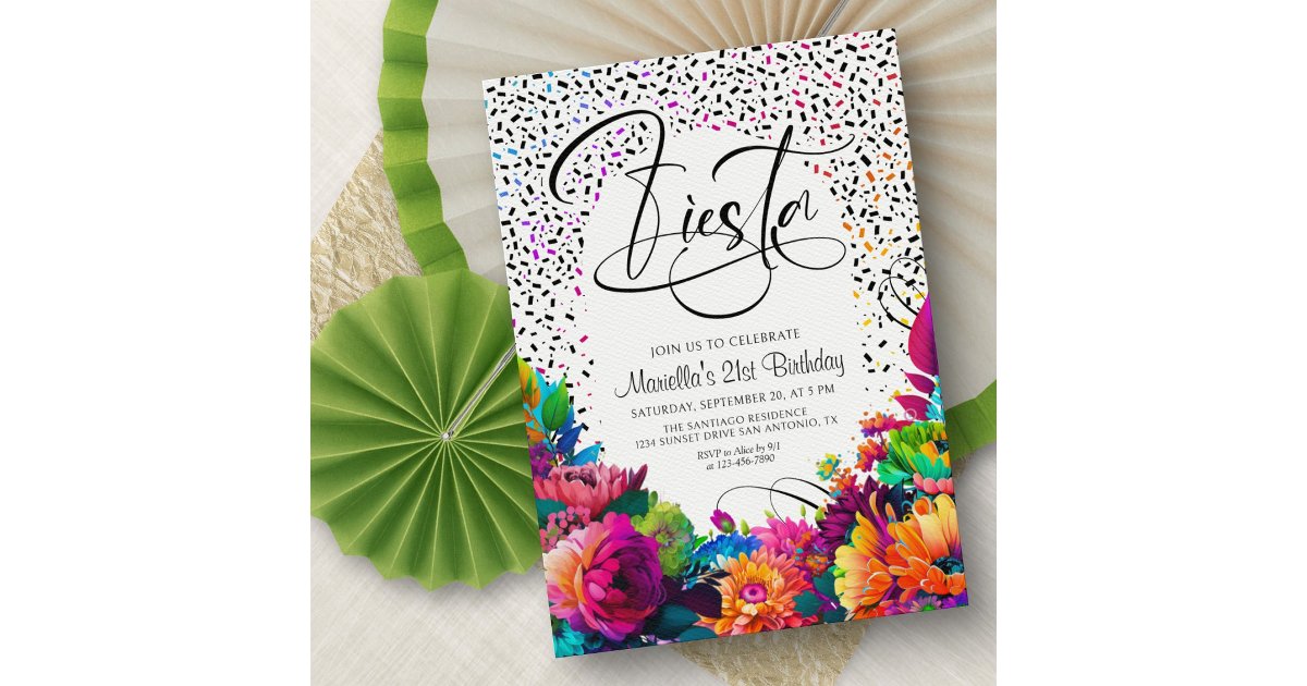 Feista Invitation Fiesta Birthday Invitation | Zazzle